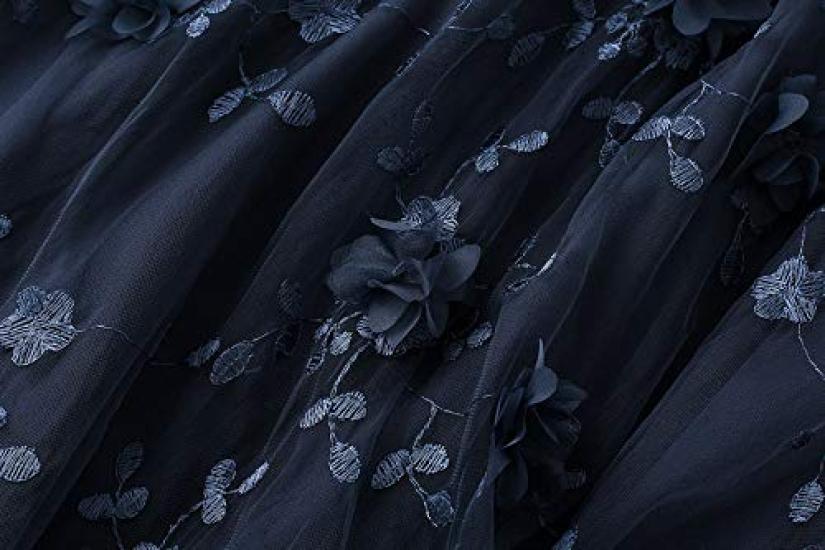 LeafIn Long Floral Elastic Tulle Tutu 8692 Women's Skirt, Print, High-Waisted, Waist, Skirt, Fluffy, Slimming, Figure-Flattering, A-Line, Embroidered,