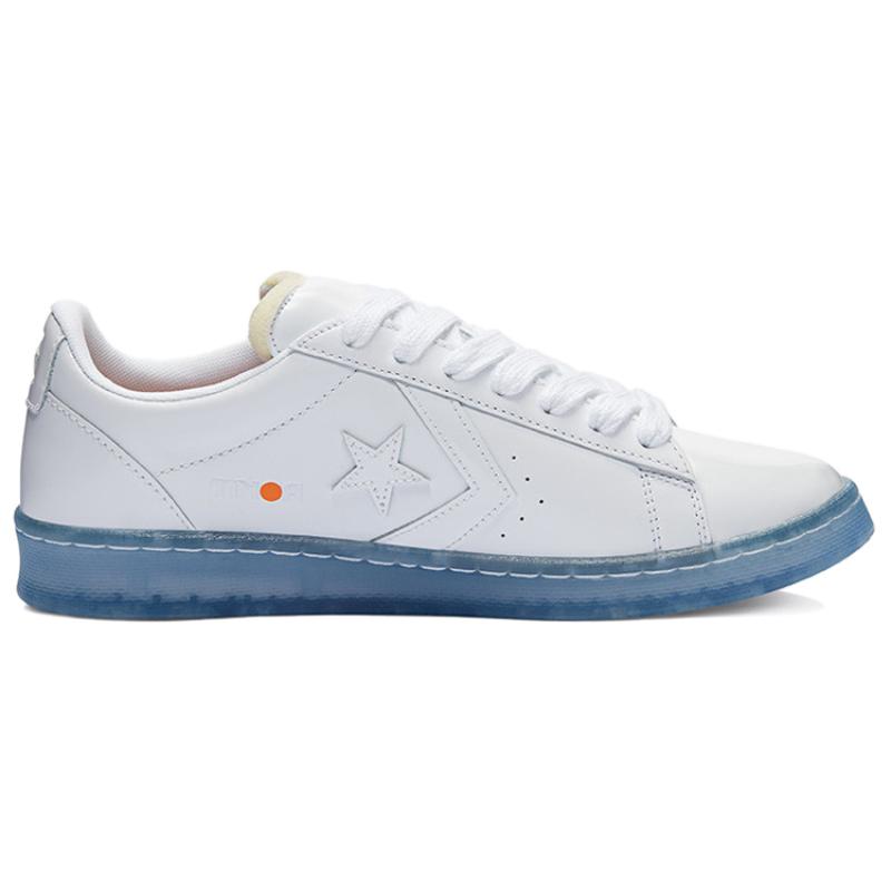 Rokit X Converse Cons Pro Leather Ox Collaboration Non-Slip Shock Absorbing Wear-Resistant Low-Top Skate Shoes Unisex White