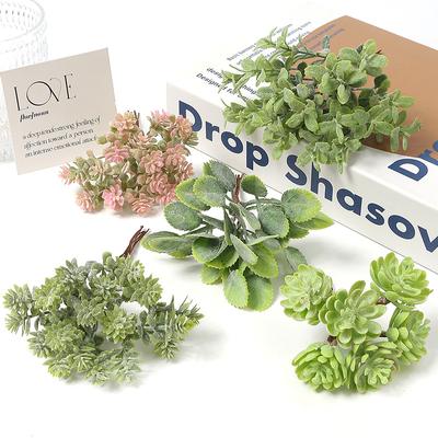 2Pcs Green Artificial Plant Mini Bouquet For Home Decor Garden Christmas Wedding Decoration Fake Flower DIY Garland Accessories
