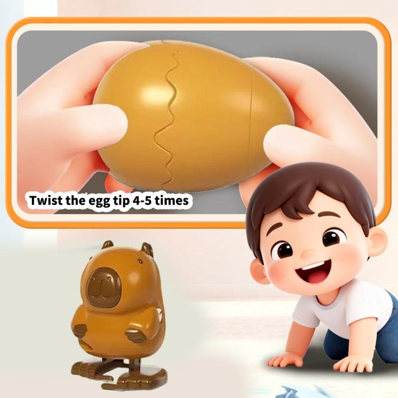 Windup Capybara Mechanical Eggs Toy ABS Construction Educational STEM Clockworked Toy For Children Desktop Entertainment