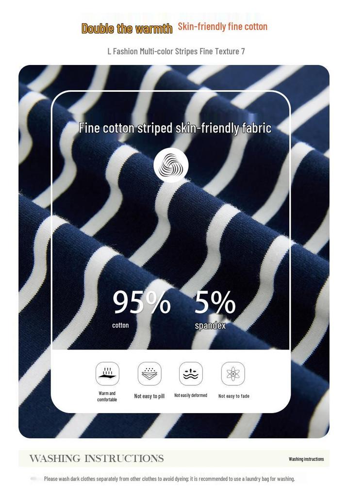 2025 Spring/Autumn Striped Cotton Slim-fit Lapel Polo T-shirt