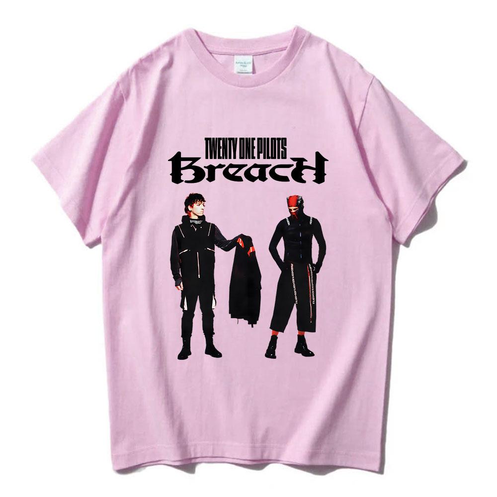 BREACH T-SHIRT Twenty One Pilots Band Graphic Tshirts Summer Cotton Hip Hop Unisex Streetwear Short Sleeve Male T Shirt Print Tee