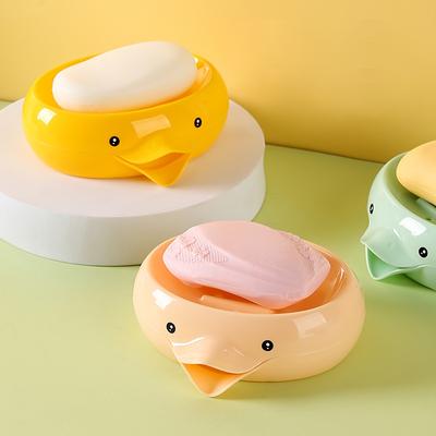 2 parçalı Küçük Sarı Ördek Sabunluk, Banyo Depolama Rafı, Karikatür Drenaj Sabunluk, Ev Banyo Yaratıcı Sabunluk