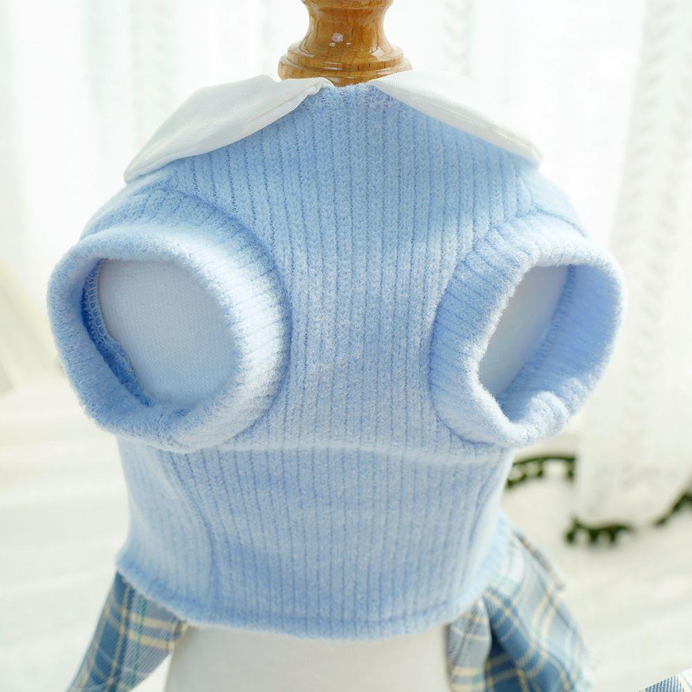 Plaid Woolen Dress for Small & Medium Dogs & Cats - Autumn/Winter