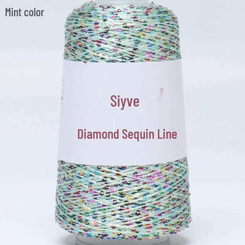 Filato di paillettes Siyue 2mm - Lana tessuta a mano per progetti fai da te (100 grammi)