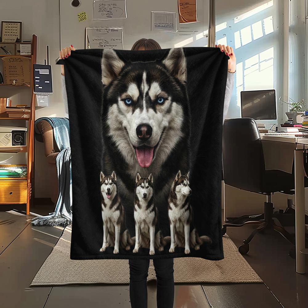 1PC Cute pets Print Flannel Blanket, High quality Comfortable for All Seasons, Home Decor, Warmth and Comfort, Perfect for Christmas Gifts