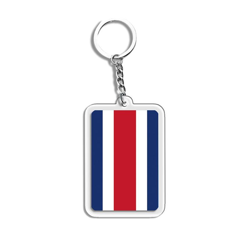 Acrylic Keychain Country Flags Collection United States Spain Russia France For Car Key Bag Gift Souvenir