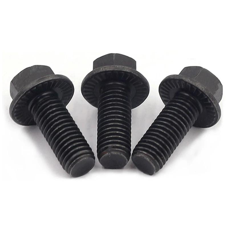 M5 M6 M8 M10 M12 M14 M16 Güte 10.9 Hochfest Schwarz Kohlenstoffstahl Sechskant Sechskopf Flanschschrauben Schrauben