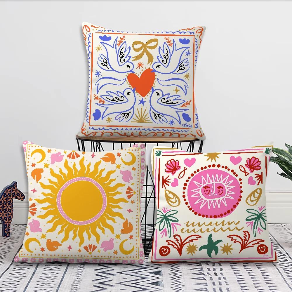 Colorful Decorative Pillowcases With Various Patterns Office Car Sofa Bed Cushion Cover Home Bedroom Decoration