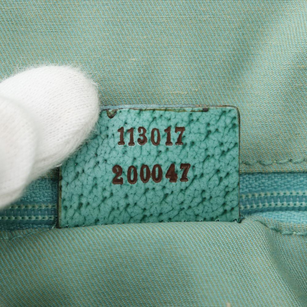 GUCCI Tote Bag 113017 Beige / green GG canvas Women Used