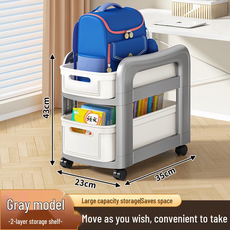 Movable Multi-Layer Floor-Standing Backpack & Book Storage Trolley with Wheels