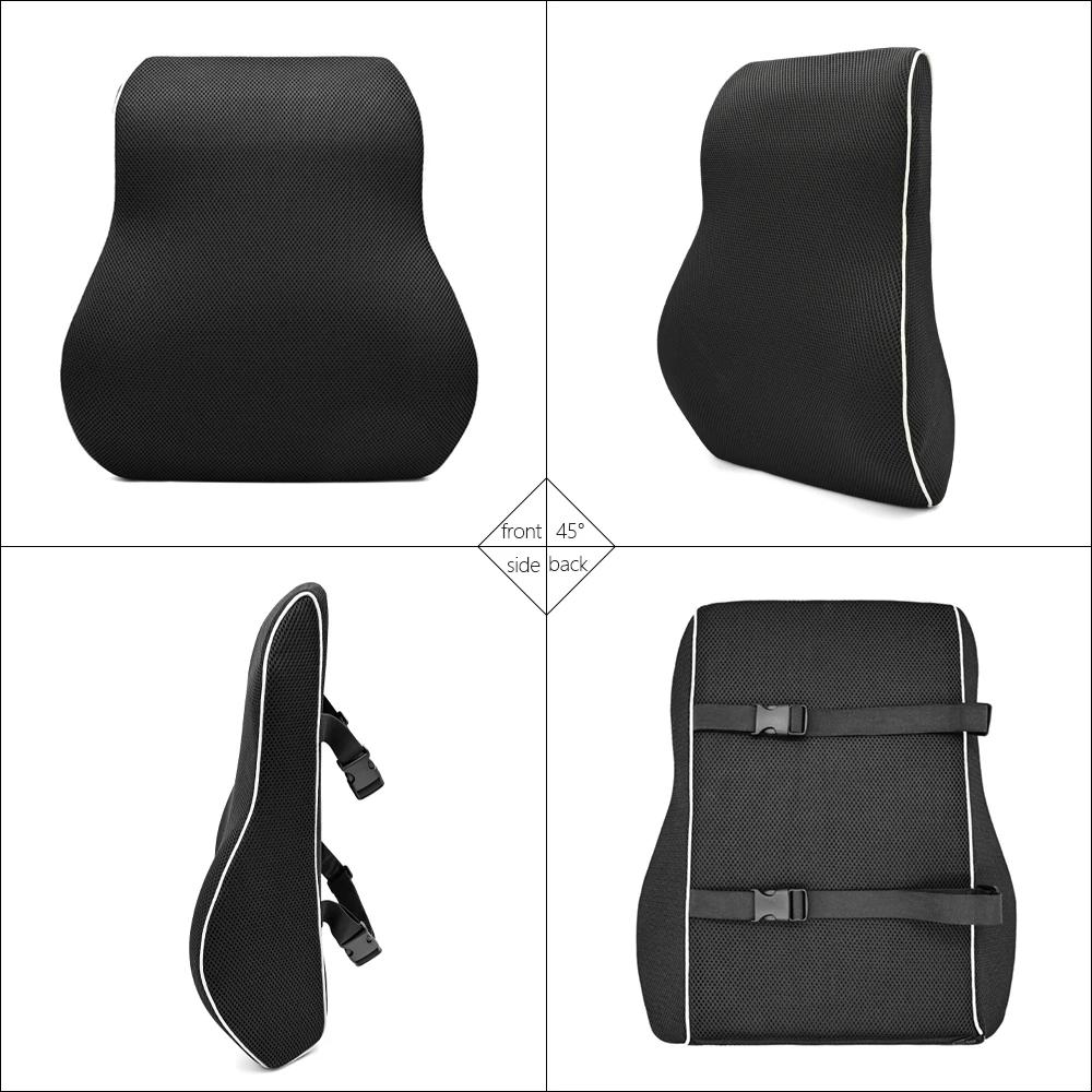 Car Seat Office Chair Back Lumbar Support Car Waist Rest Rebound Memory Foam Cushion Pad Back Lumbar Cushion for Car Driver