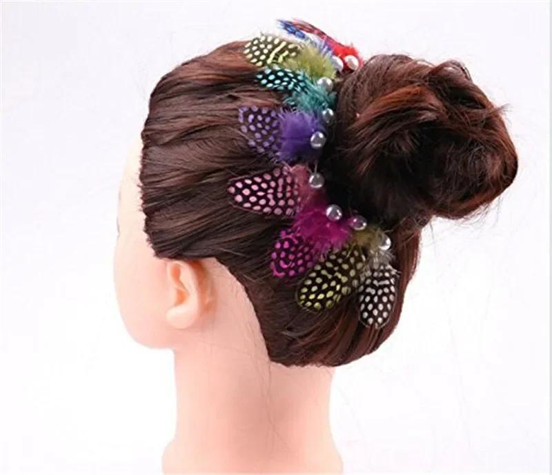 100Pcs Polka Dot Guinea Hen Plumage Feathers for Crafts Pearl Spotted Pheasant Feather for Jewelry Making Hats Carnaval Plumas