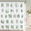 Tropical Green Plant Leaf Palm Cactus Shower Curtains Bathroom Curtain Frabic Waterproof Polyester Bath Curtain With Hooks