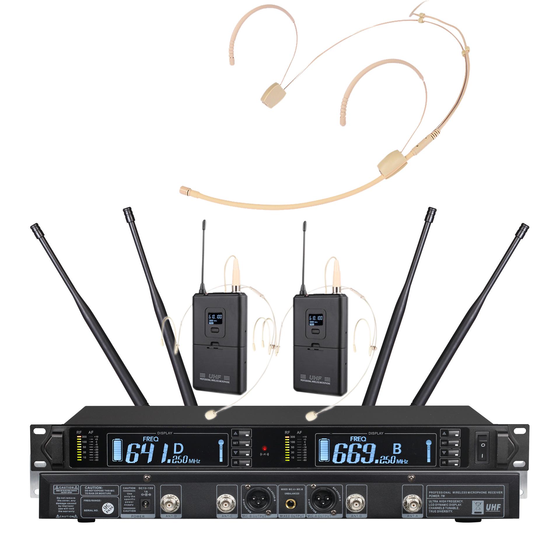 

True Diversity Dual Wireless Headset Microphone System UK Plug