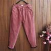 Winter Verdicken Baggy Haremshose Damen Hohe Taille Lässig Warm Samtgefüttert Hose Pantalones Schnee Kleidung Kord Ankle-length Spodnie