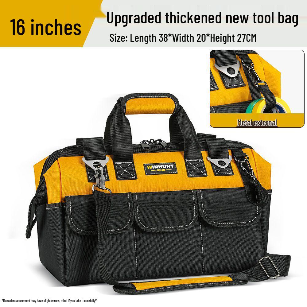 Durable Canvas Handheld Electrician's Tool Bag - Sturdy, Multifunctional for Repair & Woodworking