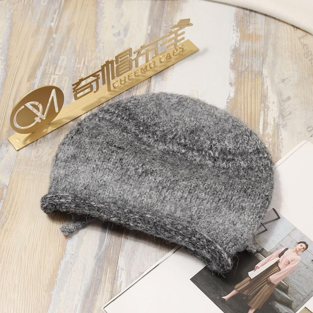 Autumn and winter gradual change hat female dopamine big head circumference show face small knitted wool hat fashion versatile warm pile hat