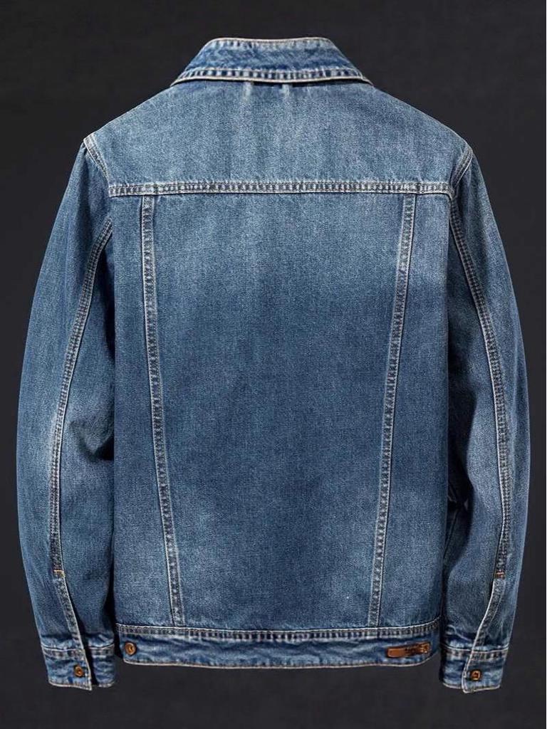 2025 Men's Loose Casual Denim Jacket for Spring and Autumn - Teenager Workwear Shirt Top