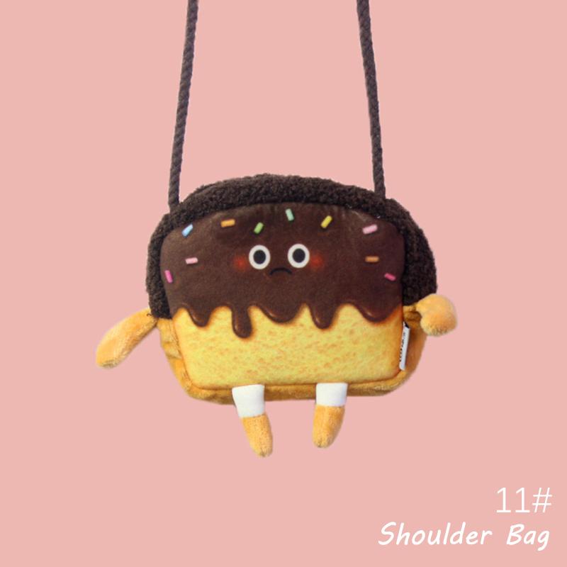 

Cute Bread Toast Plush Shoulder Bag Coin Purse Handbags Storage Crossbody Tote