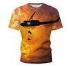 Camiseta con estampado de helicóptero en 3D para hombre, camisetas con cuello redondo, ropa de calle, camiseta holgada de gran tamaño, ropa masculina