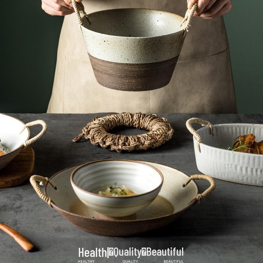 Nordic Japanese Ceramic Dinnerware Set: Creative Plates, Bowls, and Deep Dishes.