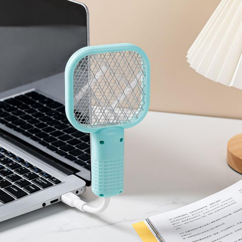 1Pc Pest Control USB Mosquito Swatter Trap Mini Electric Shock Insect Racket Portable UV Light Mosquito Killer Lamp Home Outdoor