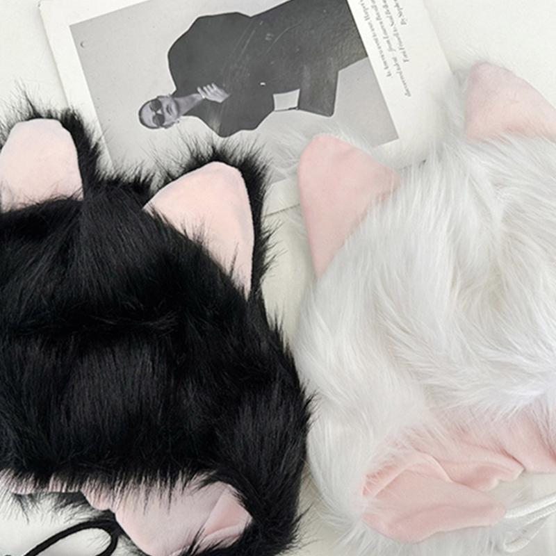 Cartoon Foxes Ear Hat Winter Furry Plush Hats for Women Plush Keep Warm Hats Cold Weather Christmas Gift for Girls
