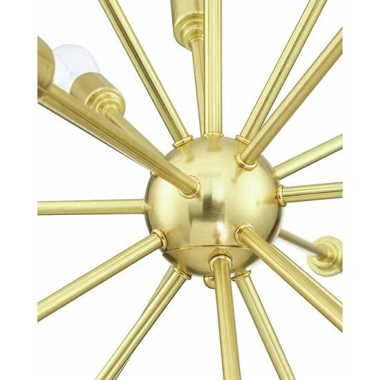 Brass Roof Mounted Chandeliers of 18 Light Dimmable Sputnik Sphere Chandelier