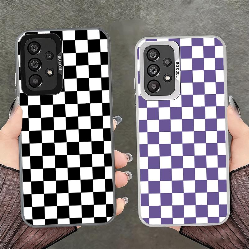 Retro Classic Chess Board Grid Shockproof Phone Case for Samsung A17 A16 A15 A14 A37 A57 A36 A56 A26 A35 A55 A25 A34 A54 A24 A13