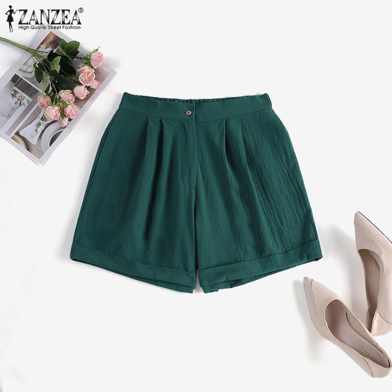 

ZANZEA Женские повседневные свободные летние шорты с эластичной резинкой на талии