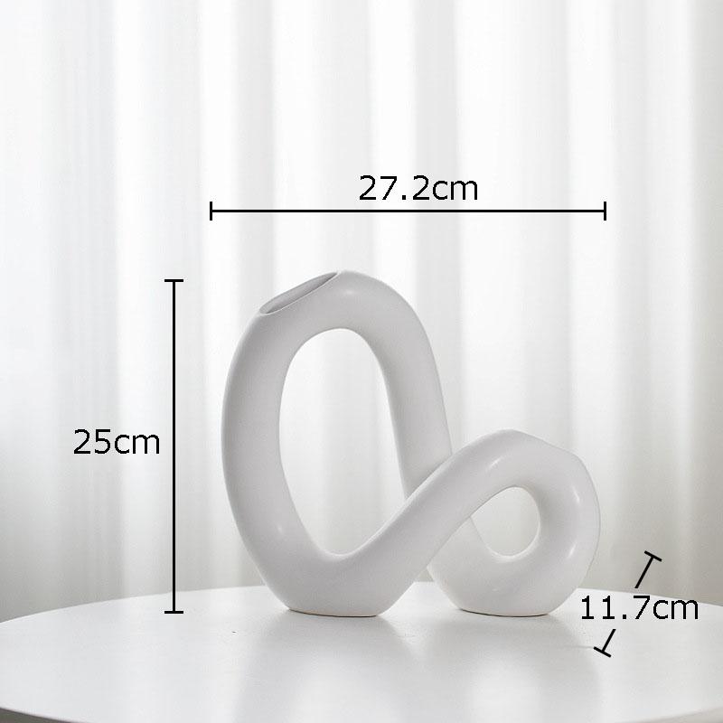 Creative Twisted Lines Ceramic Vase Flowers Pots Desk Decoration Flower Arrangement Minimalism Floral Vases Modern Home Decor