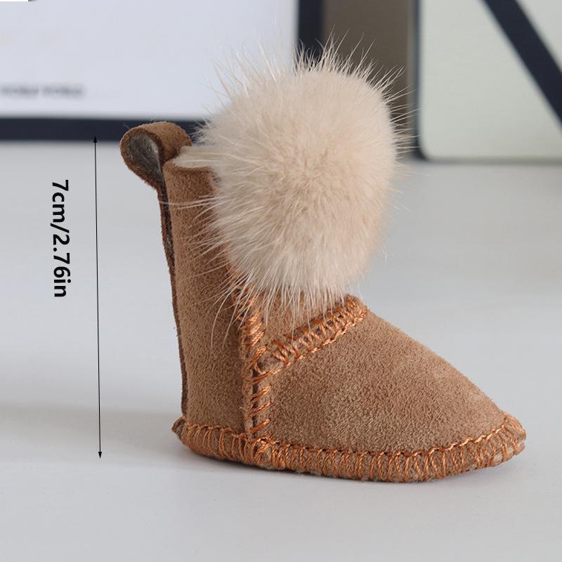 Yogodlns Cute Fur Hand-sewn PU Leather Bag Pendants Fashion Women Couple Gift Handbag Backpack Accessories