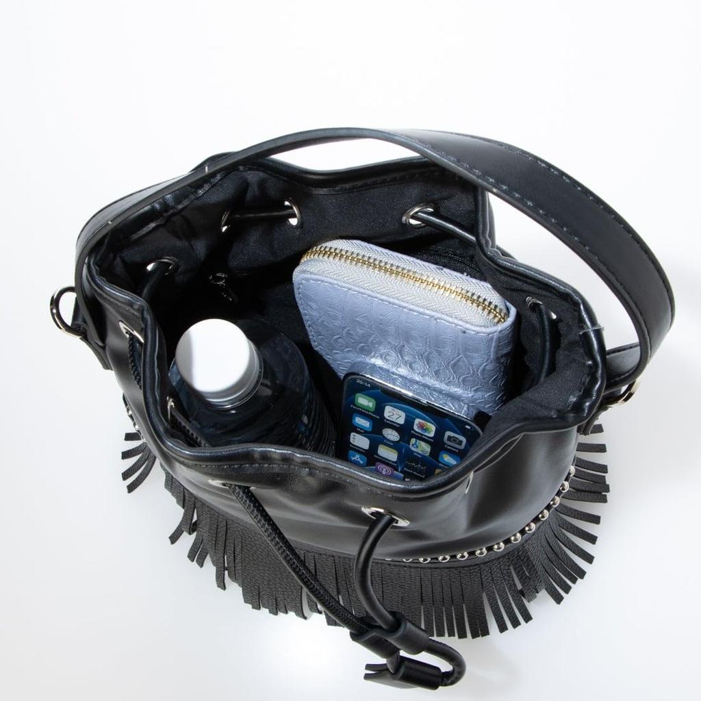 [Kashkash] Ball Chain Point Tassel Drawstring Shoulder Bag