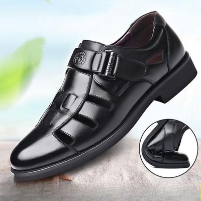 Mode Herren Sandalen Mode Outdoor Freizeitschuhe für Herren Atmungsaktive Ausgehöhlte Sandale Sommer Business Ledersandalen Sandalias Hombre