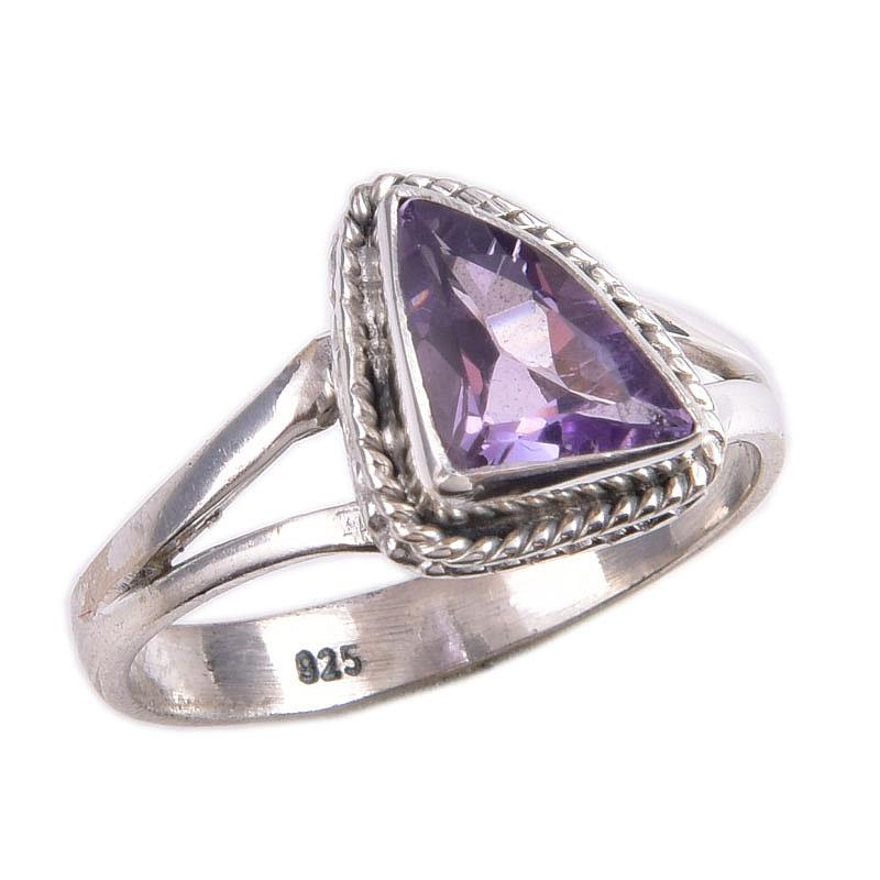 Natural Pink Amethyst Gemstone 925 Solid Sterling Silver Jewelry Ring S.9 P3p66