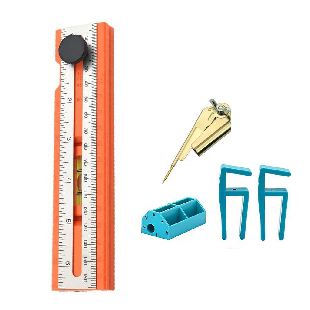 Rotatable Marking Ruler Woodworker Horizontal Mark Base with Blisters Multifunctional Positioning Ruler Measuring Tool