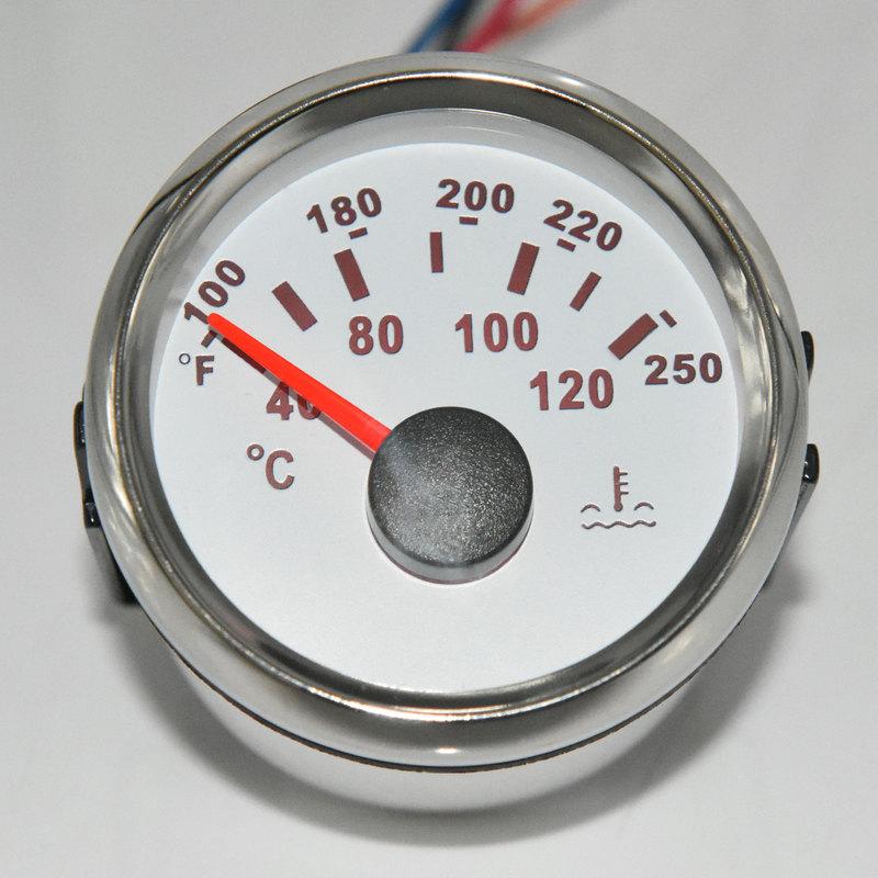 N 52mm Water Temp Gauge Temperature Meter 40-120℃ Waterproof Temp Indicator with Red Light Temperature Sensor 10~21mm Optional