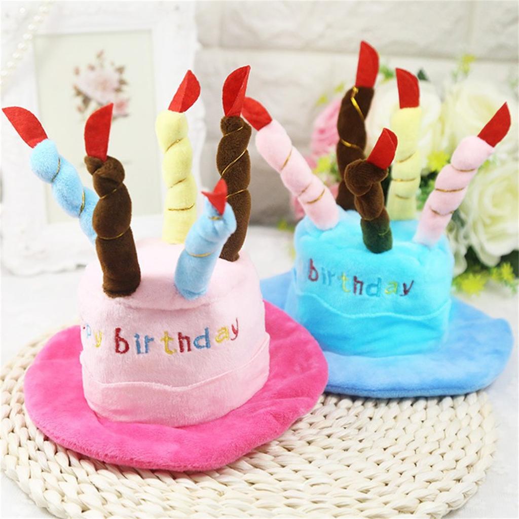 Pet Birthday Hat Party Accessory Adjustable Size Soft Fabric Comfortable Fit Suitable for Small Medium Large Pets Celebration Use