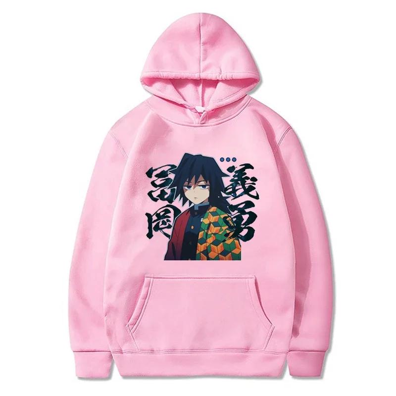 Japonské anime Demon Slayer Tomioka Giyuu Grafický potisk Mikina s kapucí Pánská Dámská Mikiny Harajuku