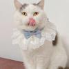 Lace Bowknot Pearl Collar Cat Dog Neckerchief Pet Cats Kitten Dog Puppy String Bib Necklace Necktie Neck Strap Scarf Accessories