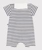 Short Rompers A0CG2 12 Months 74cm [Petit Bateau] Off-White/Navy