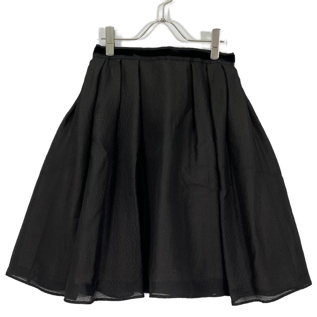 FOXEY 37604-SSFN402K Black Silk X Wool Sheer Sakka-Mid-length Skirt Skirt 40 blackUsed