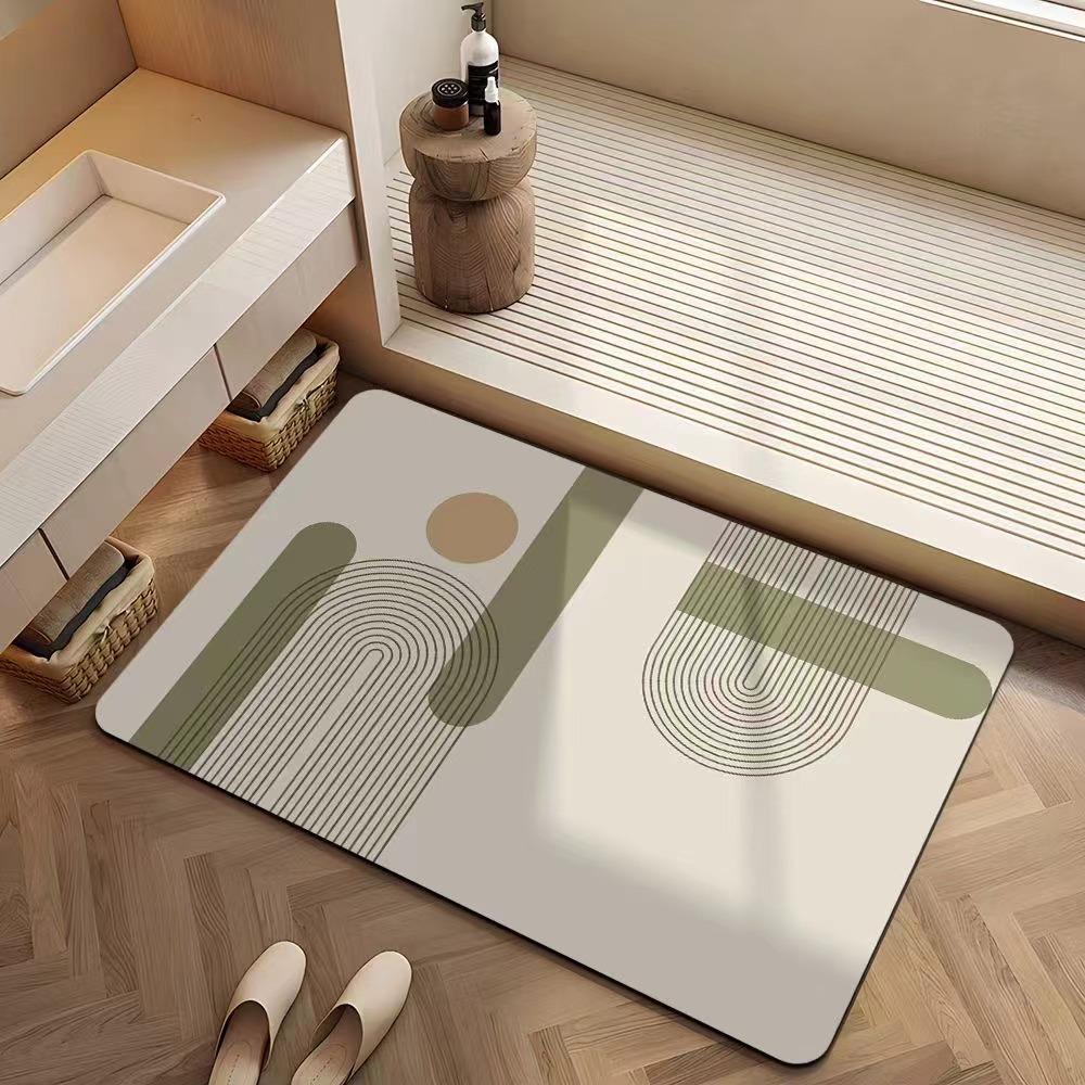 Fashion Simple Bathroom Mat Household Toilet Toilet Non-slip Absorbent Diatom Mud Carpet Quick Drying Mat