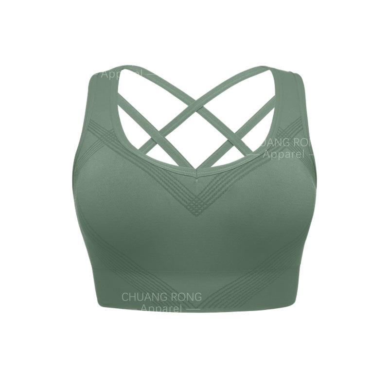 European and American custom sports bras women's high-intensity fitness running shock-proof cross back steel-free underwear manufacturers