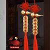 Handmade Brass Chinese Knot Five Emperor Coin Gourd A Household Door Hanging Car Accessories Gift