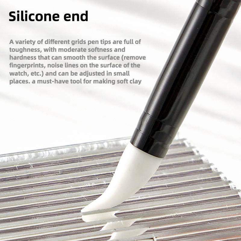 5 Nail Art Superweiche Silikon Stifte Set Bemalt Hohl Geschnitzt Silikon Prägewerkzeug Marmormuster Pinsel Pressstab Kunstbedarf