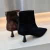 Square Toe Women High Heels Ankle Boots Suede Sexy Shoes Women Fashion Elegant Dress Winter Boots Women Pumps Botas Mujer
