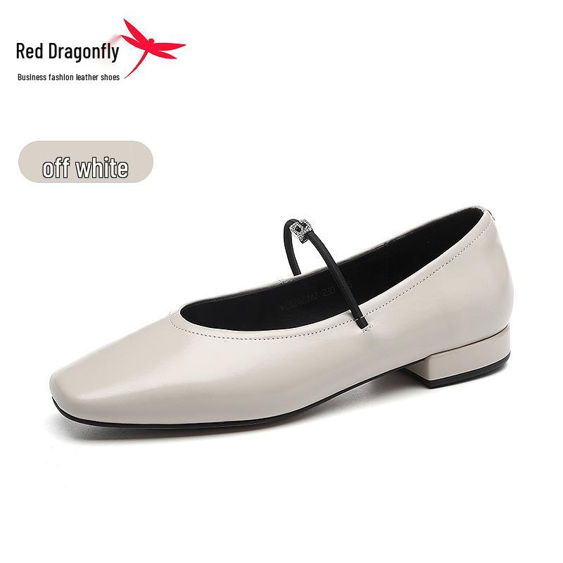 Red Dragonfly Women s White Leather Mary Jane Shoes - Summer 2024 Collection 40