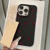 Simple cherry pattern phone case suitable for iPhone 17 16 15 14 13 12 11 Pro/Max/Plus anti drop and shockproof back cover